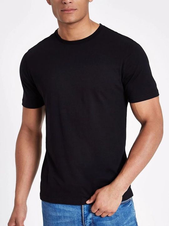 Black%20T%20Shirts%20for%20Men%20Plain%20Jersey%20Cotton%20Short%20Sleeves%20Tee%20Shirts%20for%20Daily%20Use%20Round%20Neck%20Shirt%20Casual%20Use%20-%20Image%202