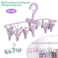 Clothes Drying Racks  Small Folding Portable Underwear Hangers with Clips Socks 12 Clips 360° Rotatable Hook for Drying Towels Bras Baby Clothes Gloves. 