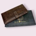 Original Balisi BL02C Men's Leather Bifold Long Wallet with Push Button Closure. 