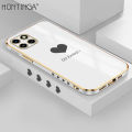 Hontinga for Infinix Smart 6 HD Back Cover（Free Lanyard）Luxury 6D Plating Lover Heart Side Pattern Case Soft Silicone Square Mobile Cover. 