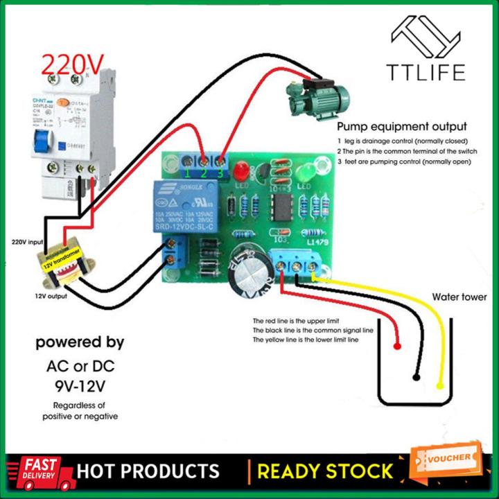 DC 12V Modul Pengontrol Level Air, Cairan Tekanan Rendah Modul Sensor DIY Saklar Deteksi Level Air