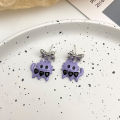 Cute Niche Design Small Size in Purple Monster Cat Stud Earrings for Women ins Sweet Cool Y2K Hot Girl Earrings Personalized Earrings. 