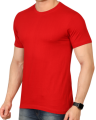 Red Cotton Half Sleeve Tshirt. 
