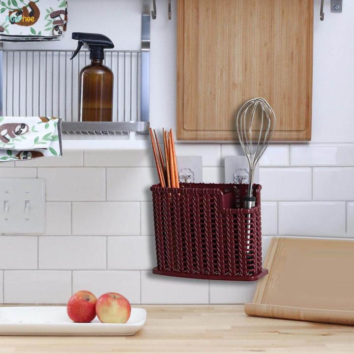 Cutlery Chopstick Storage Holder Divider Hanging Chopsticks Holder Draining Chopstick Cage Kitchen Gadget Cutlery Holder for Home Restaurant