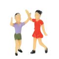 【Simple 3C】Multicolor & Pcs Scale 1:25 Building Layout Painted Model Train Street Passenger Figures. 
