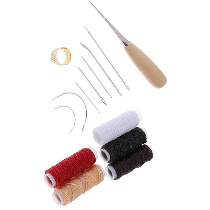 14Pcs Leather Craft Tool Waxed Thread Cord Sewing Needles Shoe Repair Kit Tool