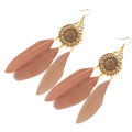 Earring Elegant Delicate Vintage Feather Eardrop for Dressing Room. 