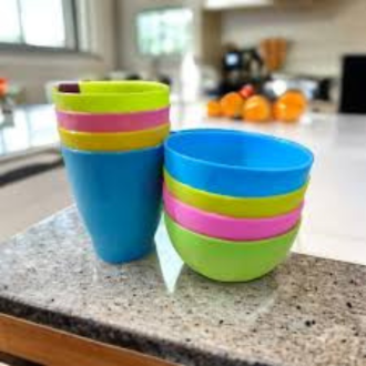Pack of 8 Imported High-Quality Unbreakable Bowls and Glass - 4 Imported Blows and Glass - Imported Plastic - Stylish And Durable Plastic Bowls and Glass Set