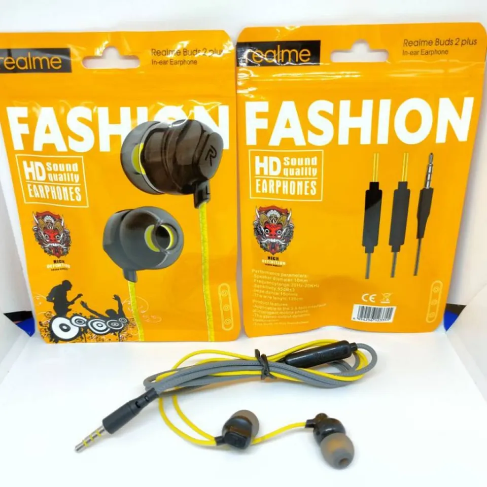 Realme Buds Plus 2 Earphones Handfree Wired High Quality Stereo Sound for PUBG Real Gaming Watching