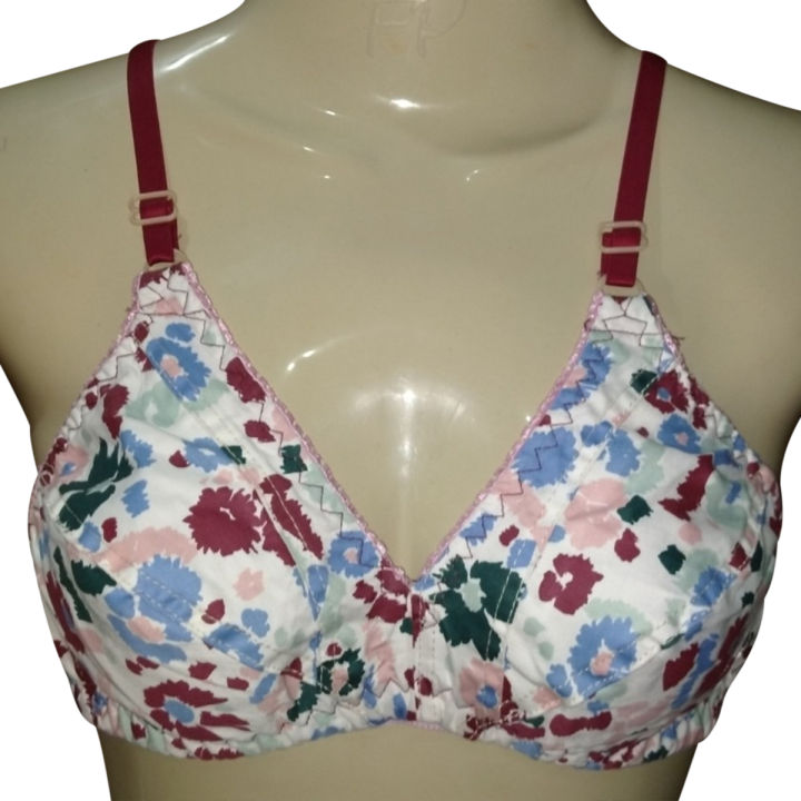 Pack of 4 Thin Strap Cotton Bras - Assorted Colors & Adjustable Sizes (30-42)