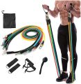 Gym Belt with Box | 5-in-1 Power Exercise Resistance Band Set – Adjustable Fitness Equipment for All | Without Box | Pouch Packing. 