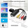 USB Video Capture Card Device, Audio Video Converter Grabber for RCA to USB-Convert VHS Mini DV VCR Hi8 DVD to Digital, for PC TV Tape Player Camcorder, MAC Windows Vista Compatible. 