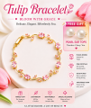 Tulip Bracelet for Girls & Women, Elegant Flower Charm Bracelet, Korean Style Jewelry, Tulip Hand Bracelet for Women, Fashion Floral Charm Jewelry Gift, Tulip Flower Bracelet, Premium Flower Bracelet for Girls. 