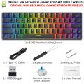 RGB Gaming Keyboard - Mechanical Keyboard Blue Switch Wired / Wireless Mini RGB Keyboard 87 Keys With & With Out Numpad - RGB Light Mechanical Keyboard Black/White - Detachable TYPE-C Wired/Wireless For Professional Gaming - Compatible With PC & Laptop. 
