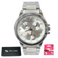 BAISHENG Silver Stainless Steel Chain Waterproof Fashion Wrist Watch for Men. 