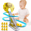 Small Duck Climbing Stairs Toy with LED Flashing Lights - Fun Roller Coaster Toy for Toddlers and Kids. 