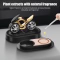 Car Air Freshener, Motorcycle Bike Shape Solar Powered Wheel Rotating Car Aroma Therapy Diffuser. 