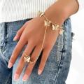 New Design Bracelets Butterfly Bangle Linked Connecting Finger Rings Hand Harness Bracelets for Women Charm Chain Hand Jewelry. 