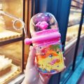260ml Fancy Kids Water Bottle with Straw and Cover BPA Free  Stylish Fountain Look. 