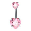 Belly Navel Stud Exquisite Shape Women Shiny Heart Style Belly Piercing Ring. 