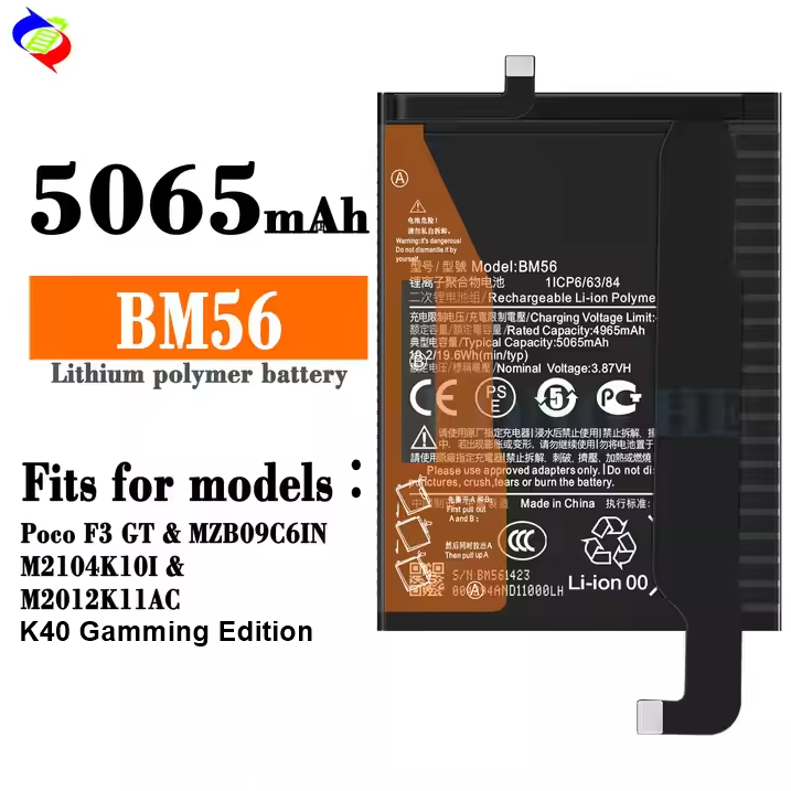 Redmi K40 Gaming Edition Battery Replacement BM56 Battery with 5065mAh ...