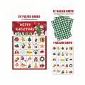 New Merry Christmas Christmas Bingo Cards Navidad Natal Card Game New Year Party Game 2025 Bingo Game Cards Gift. 