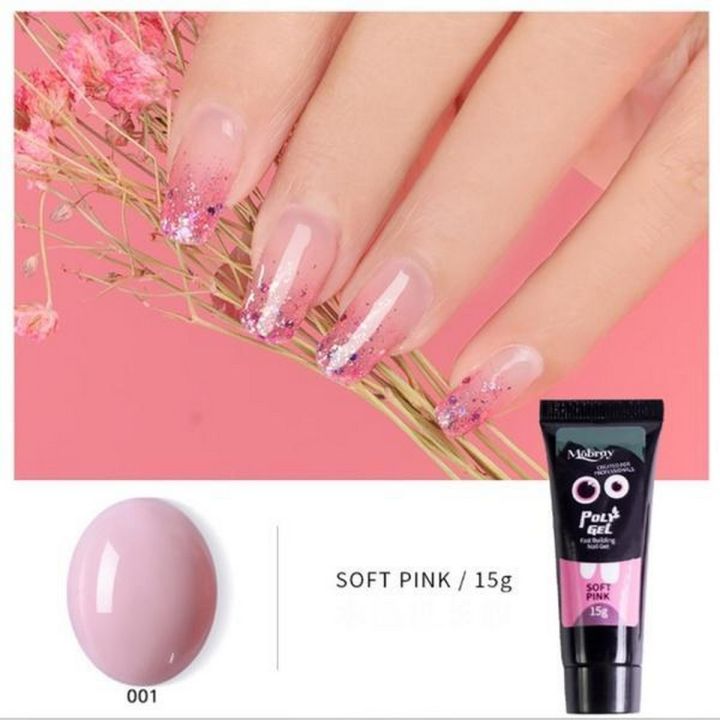 Mobray Face Pink Nude Nail Quick Building Poly Gel 15ml Crystal Jelly Builder Nail Finger Extension Hard UV Gel Lacquer