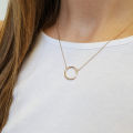 Silver/Golden Simple Single Ring Pendant Necklace/Chocker for Girls/Women. 