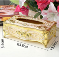 European Hotel Kitchen Rectangular Fancy Table Facial Tissue Box Cover Holder. 