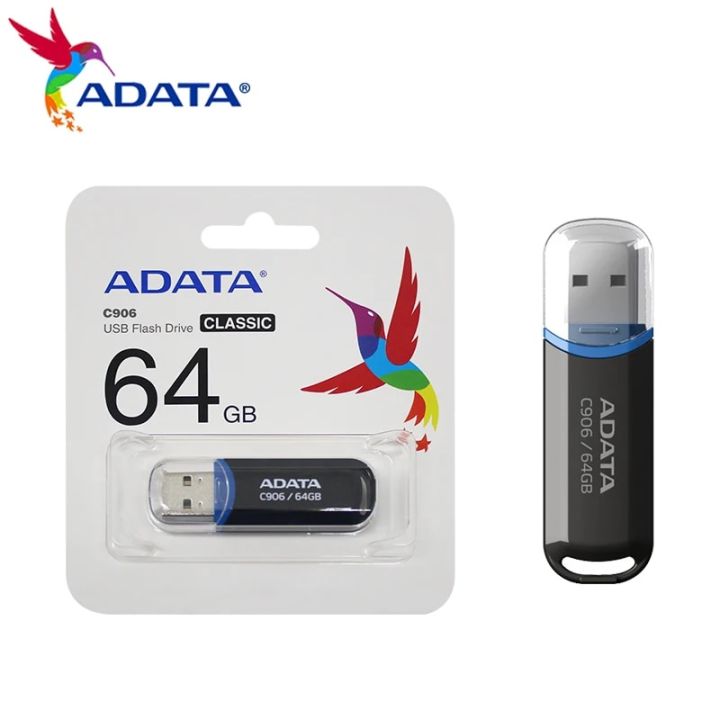 ADATA USB 2.0 Flash Disk C906 Memory Stick 8GB 16GB 32GB 64GB USB Flash Drive White Black Mini Portable Pen Drive For Computer