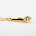 Microphone Crystal Chain Necklace Rapper Headphone Headset Music Note Guitar Charm Pendant Men Women Hip Hop Accessories. 