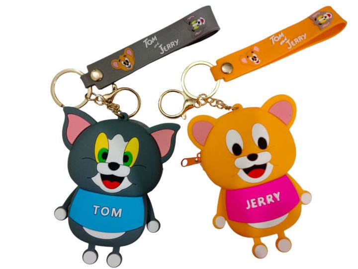 Pvc Key Ring Silicone Tom And Jerry Key Chain Custom 3D Cartoon Anime Kawaii Tom And Jerry Keychain