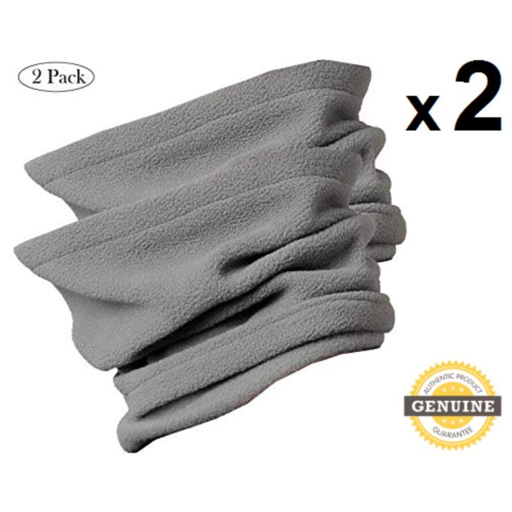 2 X Gray Thermal Winter Fleece Neck Warmer Tube Snood Scarf Face Mask Special Offer