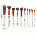 10 Pcs Makeup Brushes Set | Professional Soft Makeup Brush Kit for Face and Eye | Foundation, Blush, Powder, Contour, Concealer, Eyeshadow Brushes | High-Quality, Premium Travel Compact Makeup Brush Set | Affordable Luxury Brushes for Women. 