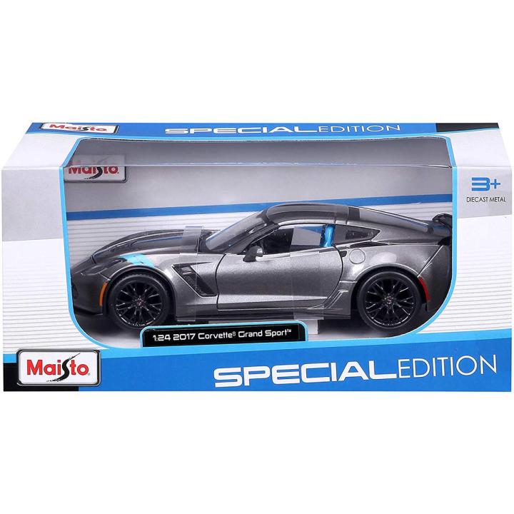 2017 Chevrolet Corvette Grand Sport Grey Metallic 1/24 Diecast Model Car by Maisto