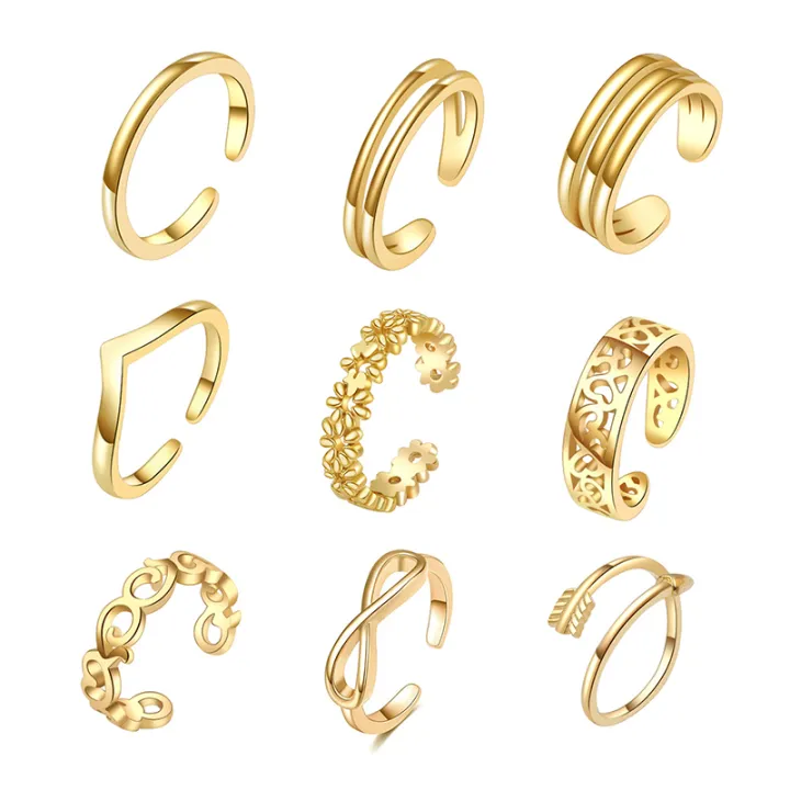 %E3%80%90Thriving%E3%80%91%20Adjustable%2018K%20Toe%20Rings%20For%20Women%20Beach%20Open%20Toe%20Rings%20Flower%20Arrow%20Tail%20Pinky%20Band%20Rings%20Barefoot%20Foot%20Jewelry%20ZHANGNA%20-%20Image%202