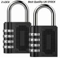 2x Weatherproof Security Padlock Outdoor Heavy Duty 4-Digit Combination Lock. 