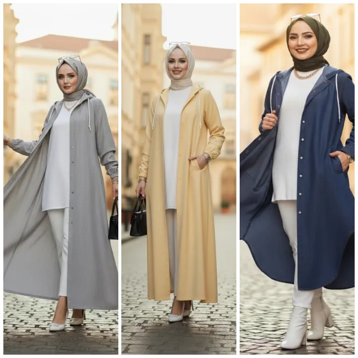 Women’s Winter Abaya Coat with Hoodie | Daraz.pk