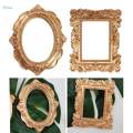 Vintage Photo Frame Carved Lace Resin Mini Antique Picture Props Oval. 