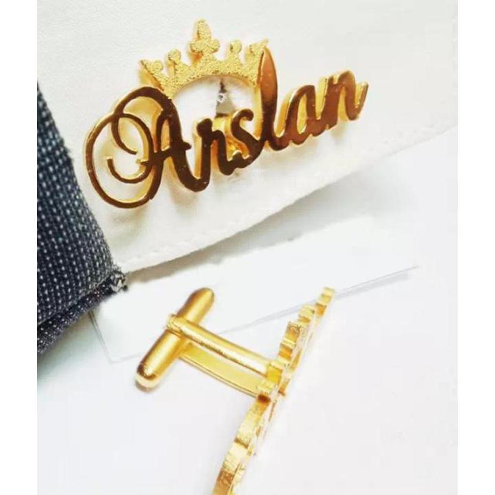 Customize Name Cufflinks With Crown