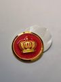 3D Golden Red Taj Crown Metal Logo Sticker With Double Tape For Bikes And Cars Decoration. 