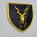 Big Size Black Markhor Metal Logo Monogram With Fitting For Car Grill For Cars Decorations High Quality China Imported. 