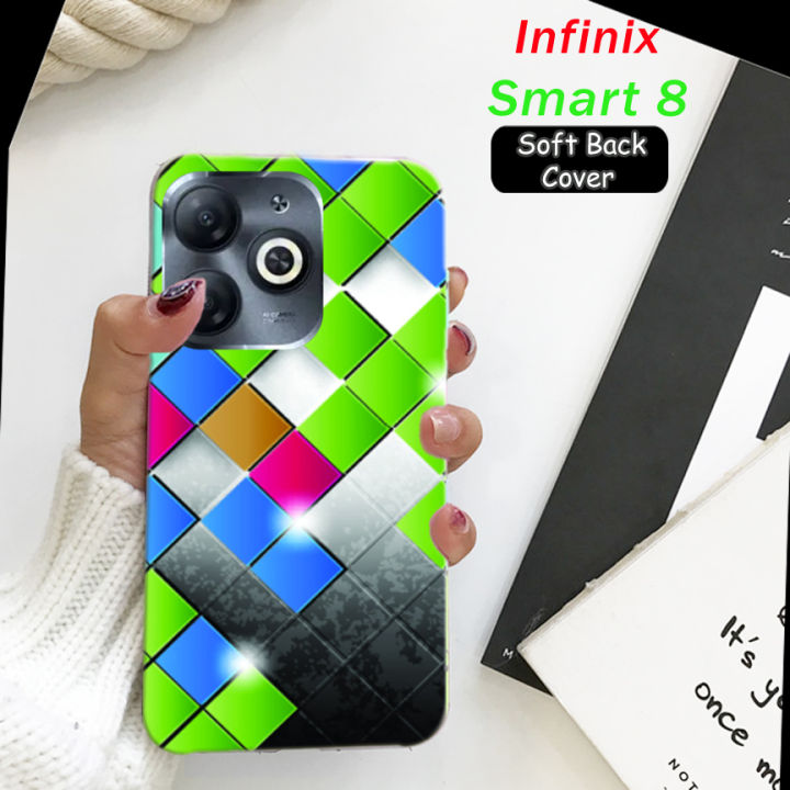 Infinix Smart 8 Back Cover - Floral Soft Case