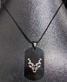 Black Chain Markhor Black Card Necklace/Lockets/Choker/Pendent for Boys & Girls. 