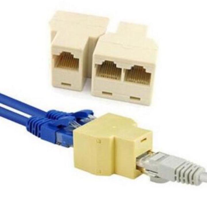 RJ45 1 to 2 LAN ethernet Network Cable Splitter Extender Plug adapter connector