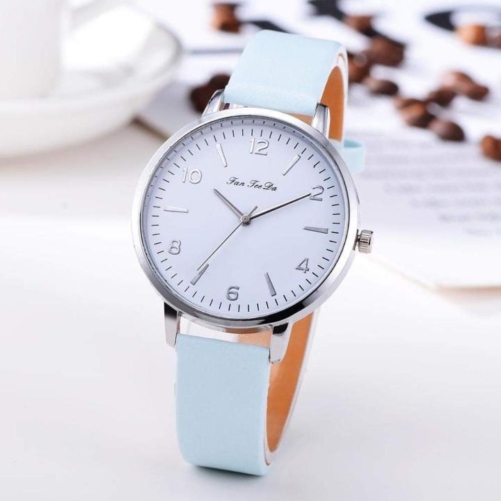 New White Leather Strap Luxury Watch For Girls Trendy Watch For