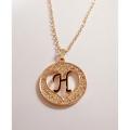 Golden Round Luxury H Alphabet Heart Shaped Locket. 
