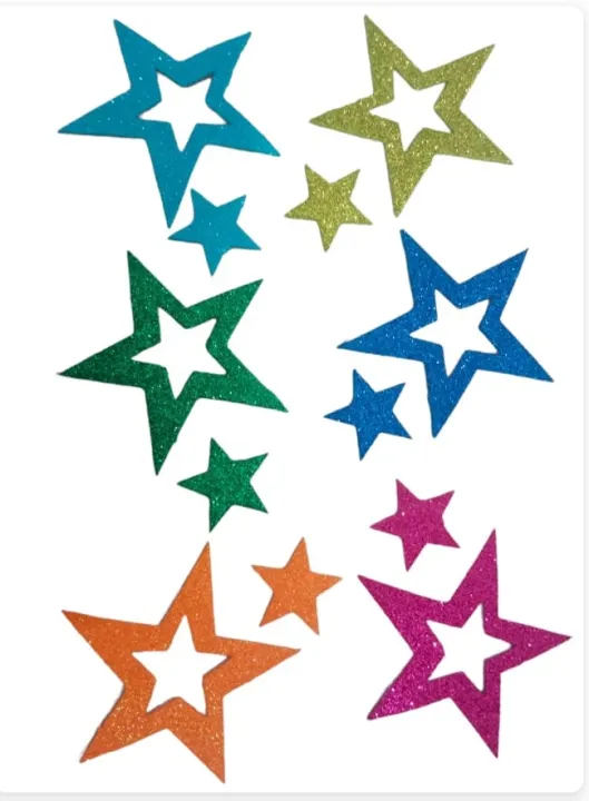 10%20pcs%20(Big%20Star%20with%20small)%20Colorful%20Self%20Adhesive%20Star%20Shape%20Foam%20Glitter%20Stickers%20-%20Image%205