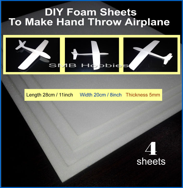 4-Pack Depron KT Foam Sheets for DIY Airplane Models & Crafts  28cm x 20cm x 5mm