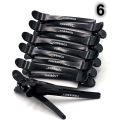 Pro Tools Sectioning Hair Clips Set, Slip-Free, No Crease Design, For Styling + Coloring All Type Comb Clip Straight Carbon Hairdressing Supplies - for Hairdressers, Clips, Cutting 6 Pieces, Black. 